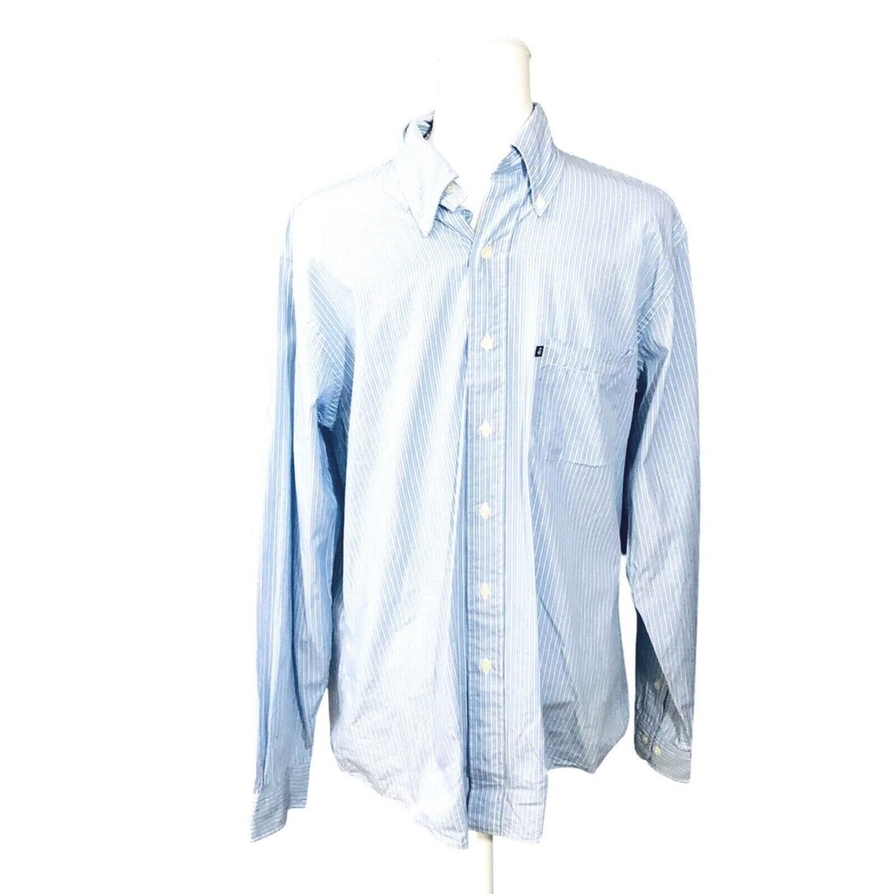 Brooks Brothers M Slim Fit Casual Shirt Men's Blue Striped Cotton Button Down